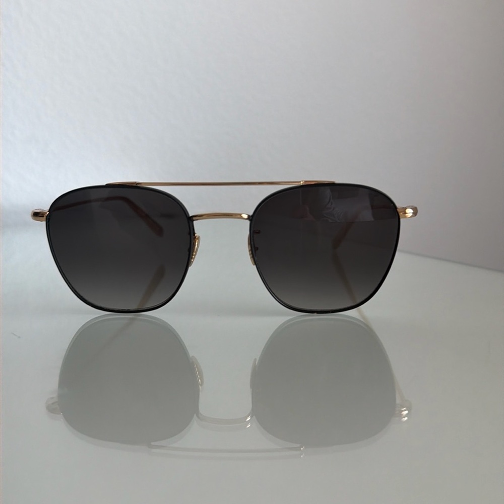 Krewe Earhart Matte Black and 24K Sunglasses